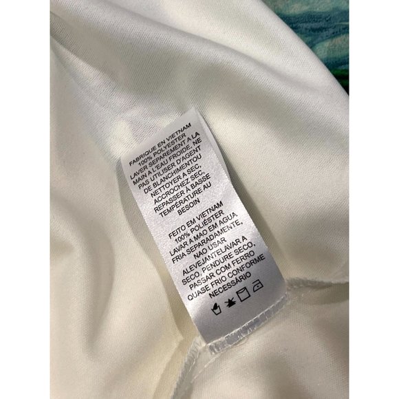 SLNY Women Asymmetrical Sheath Wrap Dress Leaf Print Tie Waist Ruffle Green SZ 6 - Picture 9 of 9